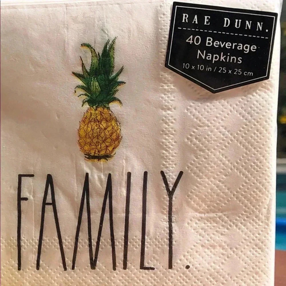 Rae Dunn “Family” 40 Pack Cocktail Napkins - Picture 3 of 3